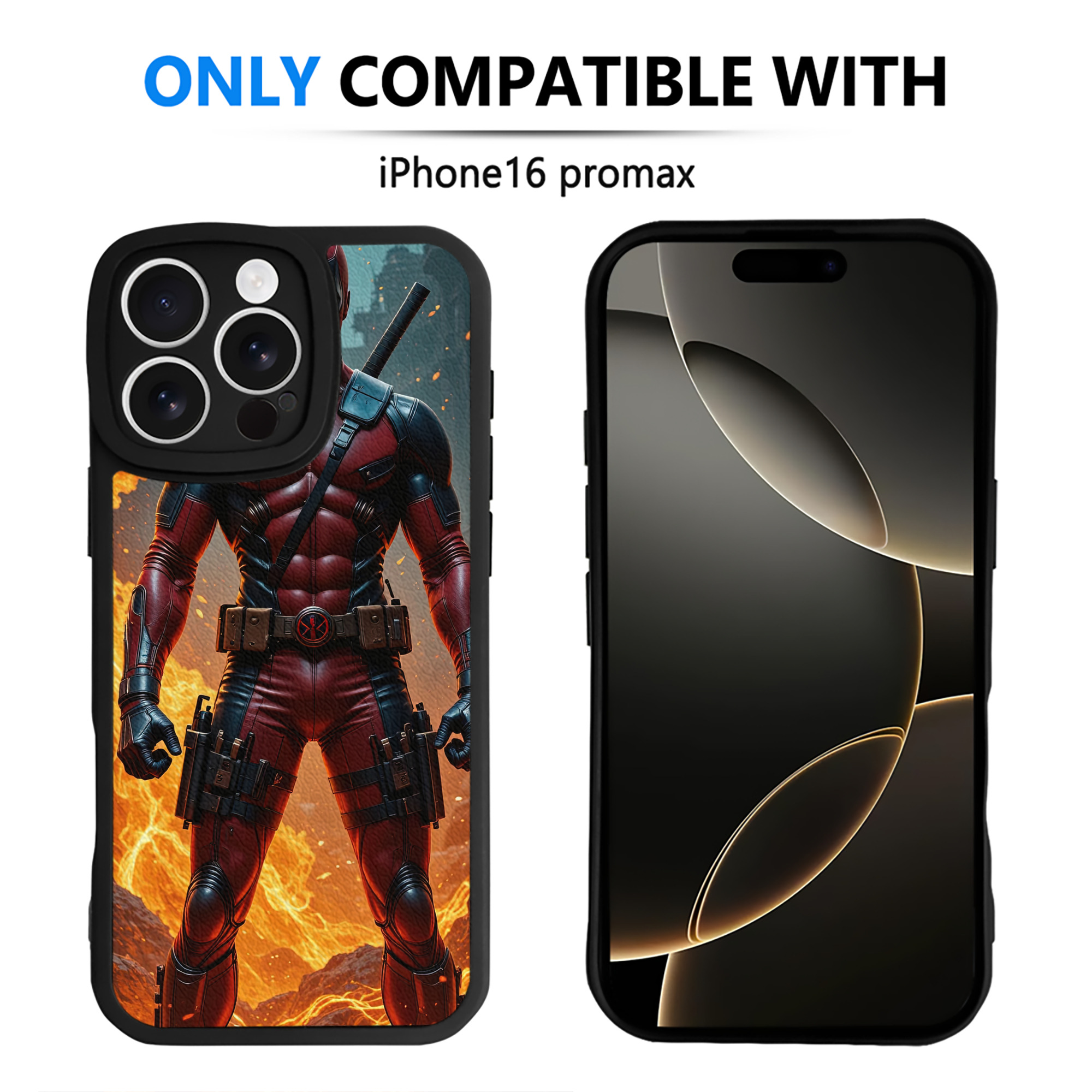 （画像用） Deadpool デッドプール 【iPhone 16シリーズ対応】シリコンスマホケース（レザー調） 材質：シリコン